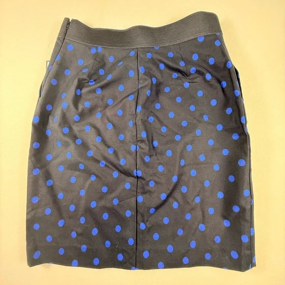 INC International Concepts Black Pencil Skirt with Blue Polka Dots Womens 8P - Picture 7 of 9